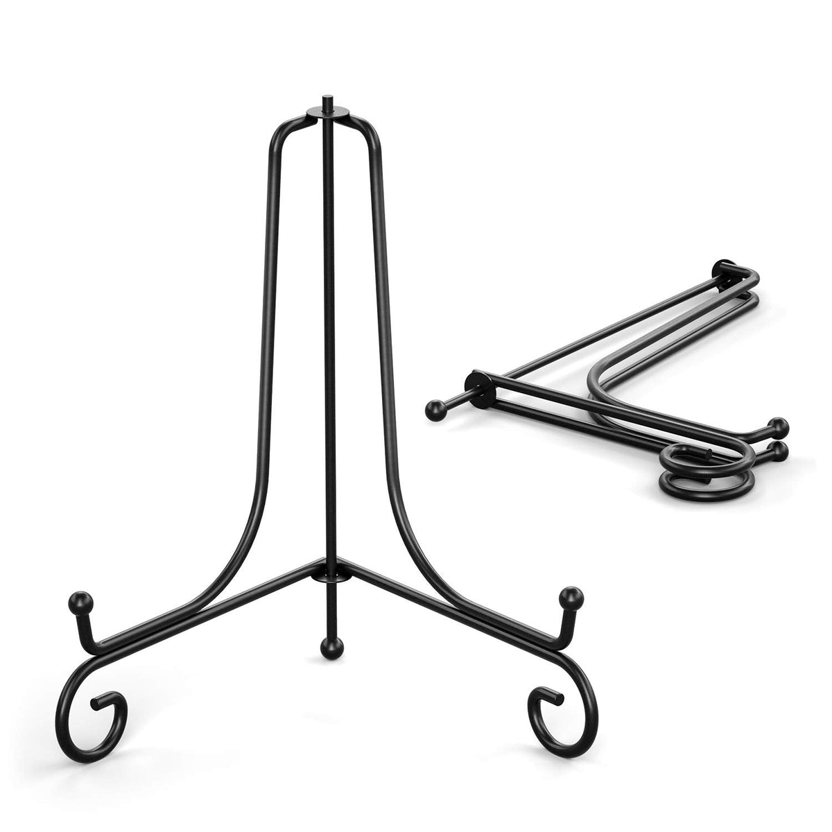 TR-LIFE Plate Stands for Display - 10 Inch Plate Holder Display Stand + Metal Easel Stand for Picture Frame, Decorative Plates, Book, Photo, Collectibles (2 Pack)