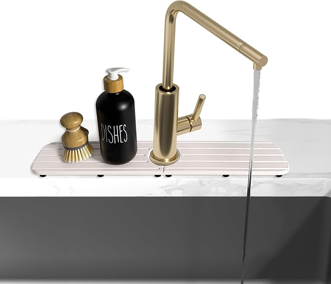 17inch x 4inch Kitchen Sink Faucet Mat, Water Absorbing Stone Faucet Splash