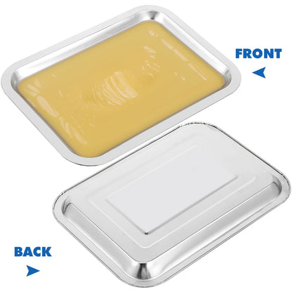 iplusmile 6 Set Dissection Pan with Wax, 10.2" x 7.5" Reusable Thicken Stainless Steels Dissection Kit for Laboratory Science Education & Medical Students Experiments