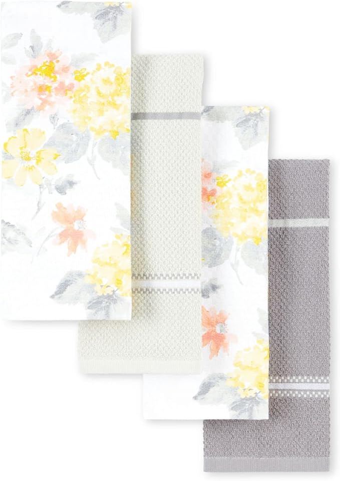 Martha Stewart Amber Floral Kitchen Towel Set 4-Pack