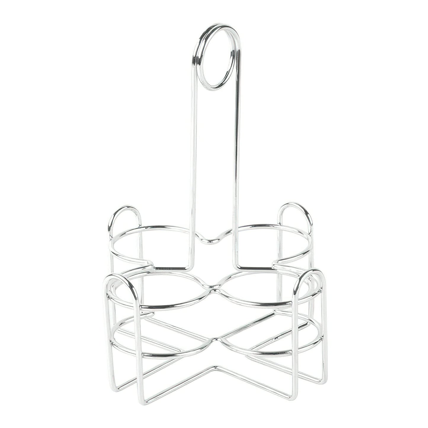 G.E.T. 4-221623 Metal Condiment Condiment Caddy with Number Holder, 4 Compartment, Chrome, 6.5" x 6.5"