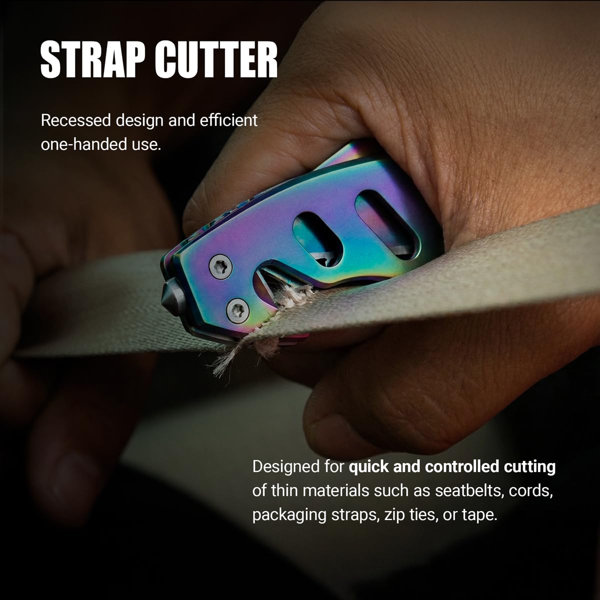 Legal Rainbow Pocket Knife with Glass Breaker Seatbelt Cutter - 2.68 Inch Sharp Serrated Blade - Cute Small Folding Womens Knives for Self Defense EDC Camping - Birthday Gifts for Women - 6655 R