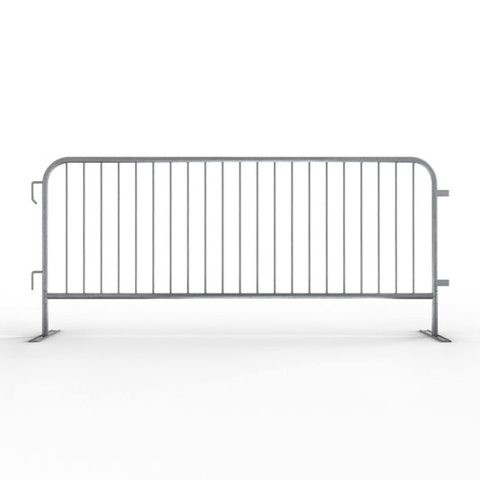 Angry Bull Barricades Barricade in a Box 2.0 - Heavy Duty Interlocking Steel Barricade, 8.5 Ft. (Hot Dipped Galvanized, Flat feet)