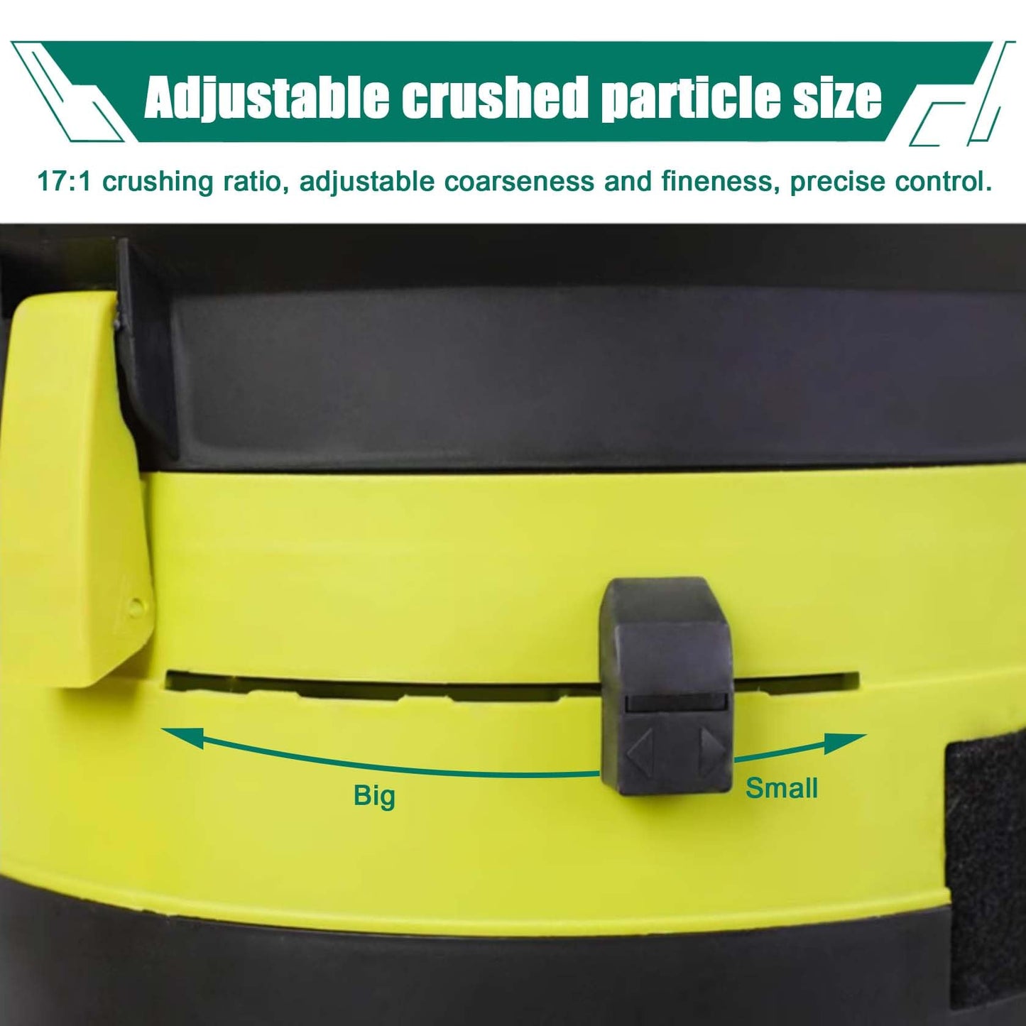 AGFKXO Electric Leaf Mulcher Cordless, Leaf Shredder 8000 RPM, 17:1 Leaf Shredder Rate, Adjustable Leaf Shredder Size Leaves Collector,no Power Cord
