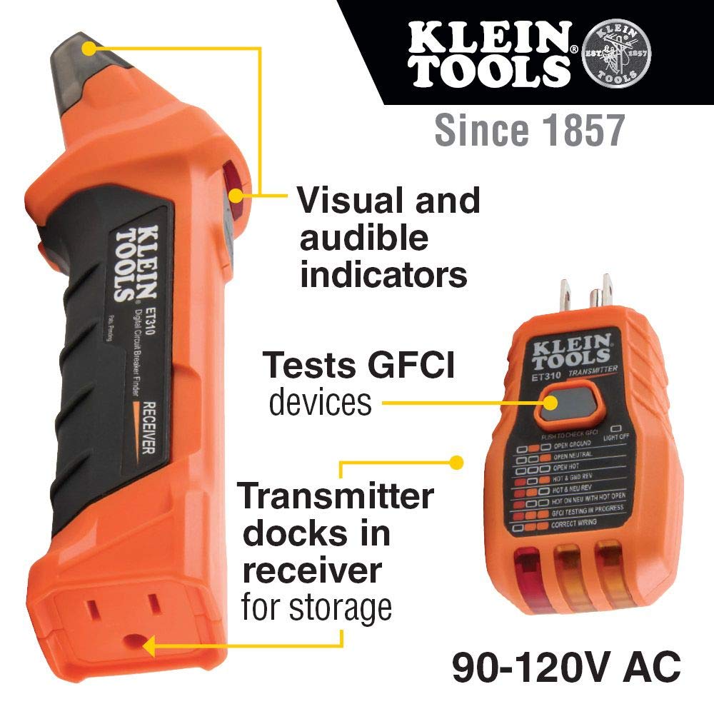 Klein Tools NCVT-6 Non-Contact Volt Tester + Klein Tools Circuit Breaker Finder Tool Kit