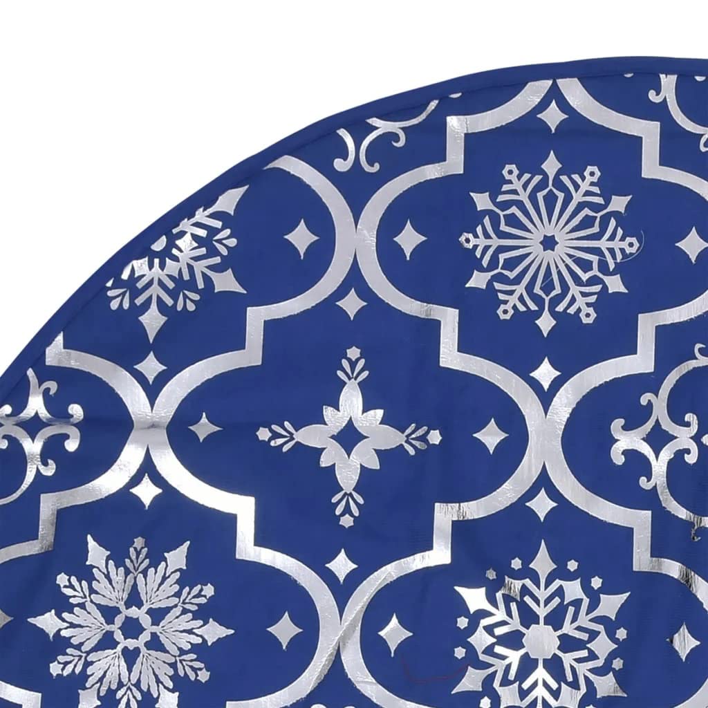 Christmas Tree Skirt, 48 inches Large Red Flannel Tree Mat with Gilded Christmas Patterns Skirt for Xmas Tree Holiday Party Decorations Indoor Outdoor with 1 Christmas Stocking (Blue)