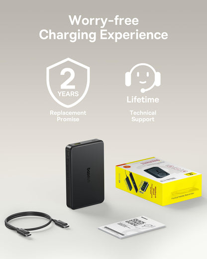 Baseus Magsafe Portable Charger for iPhone, 10,000mAh 15W Magnetic Power Bank, Qi2 Certified Fast Charging Wireless Battery Pack, 22.5W USB-A & 20W USB-C for iPhone 17/16/15/14/13/12, 2025 Version