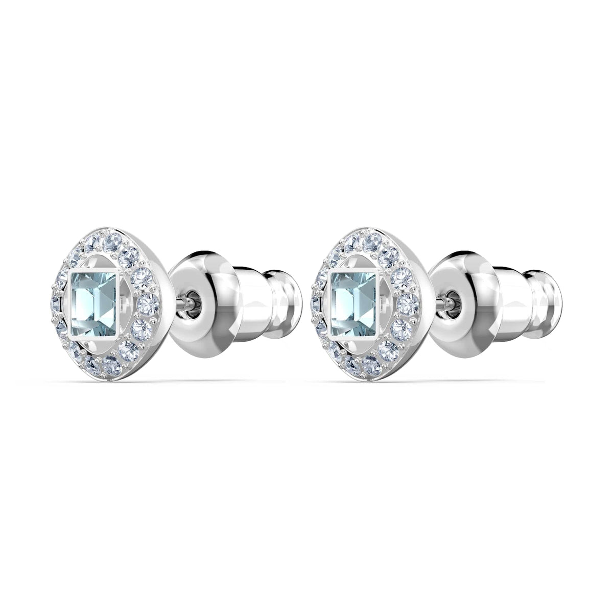 Swarovski Una Angelic Stud Earrings, with Aqua and Clear Crystals and Rhodium Plated Setting, an Amazon Exclusive