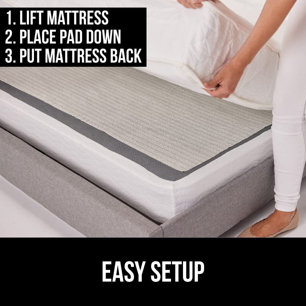 GORILLA GRIP Non Slip Mattress Gripper, Prevents Mattresses from Sliding and Holds Bed in Place, Pad Grips Beds, Sofa, Couch, Chair Cushions and Helps Keep Topper from Slipping, Easy Trim Pads, Queen