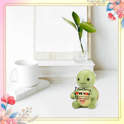 FOUGSTA Inspirational Office Decor, Cute Turtle Heart Gift for Kid, Teen, Positive Desk Decor Gifts for Women, Men, Cute Heart Turtle Decor for Home Office, XXS5