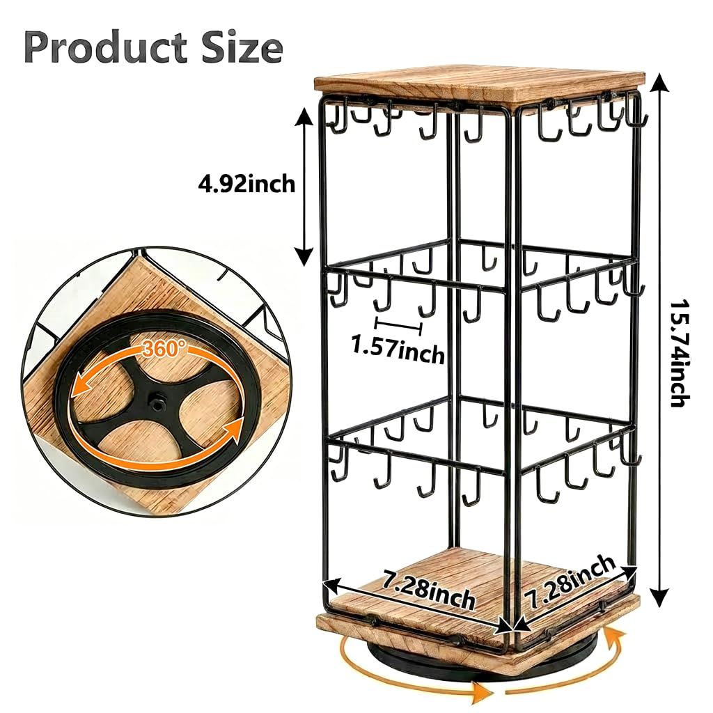 PrismHaze Rotating Earring Display Stands, 48 Hooks Earring Display for Vendors, Jewelry Display Earring Holder Organizer Earring Display Stands for Selling