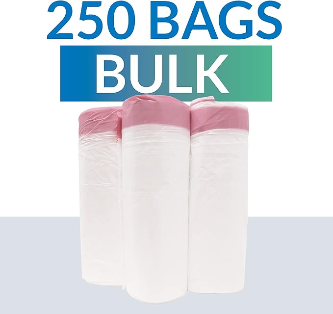6-10 Gallon Trash Bags Drawstring | 250 Count | 22"x23" | 6, 10 Gallon