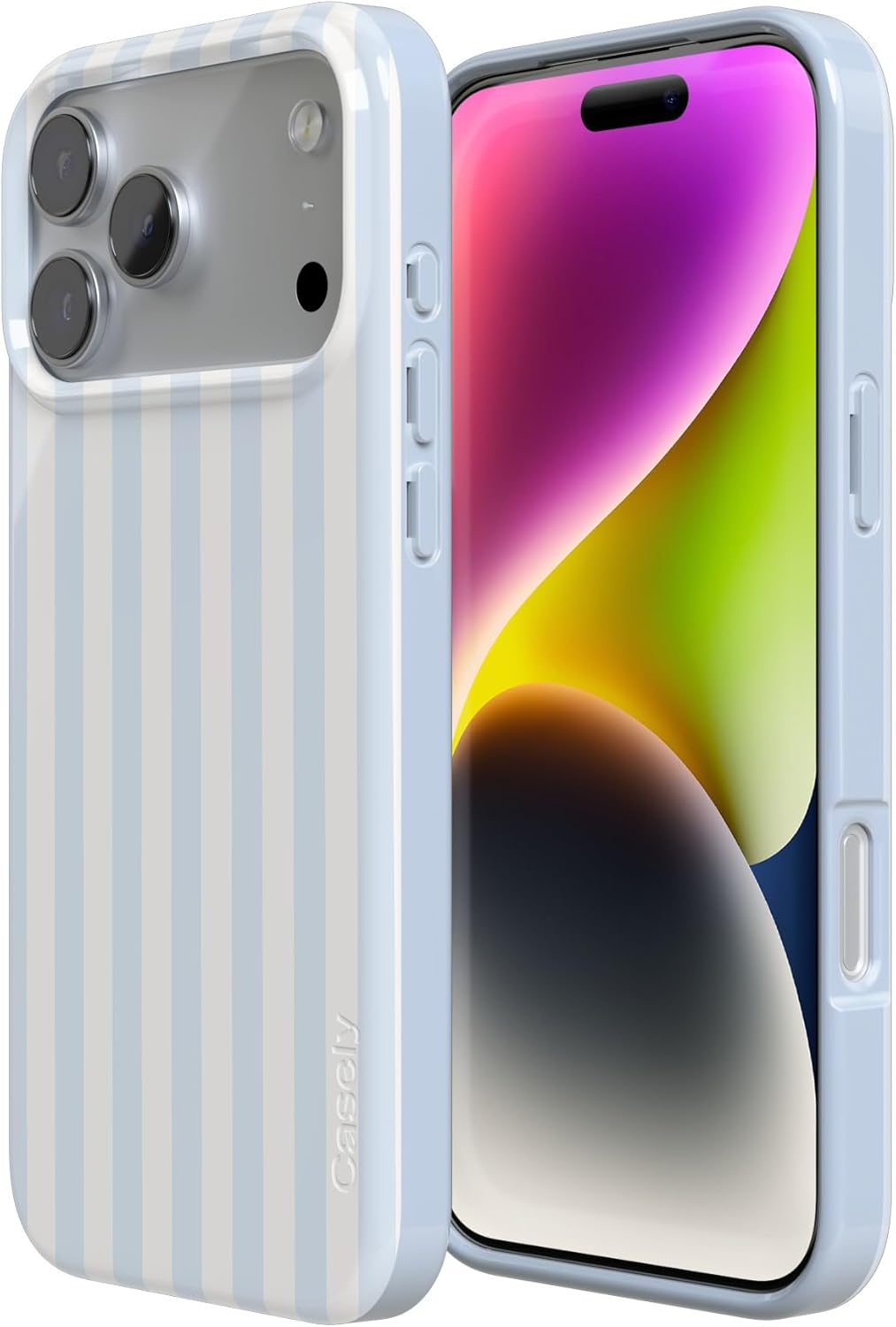 Casely iPhone 17 Pro Case | Blue Stripes | Sunday Best | Compatible with MagSafe | Classic Ultra Slim Design