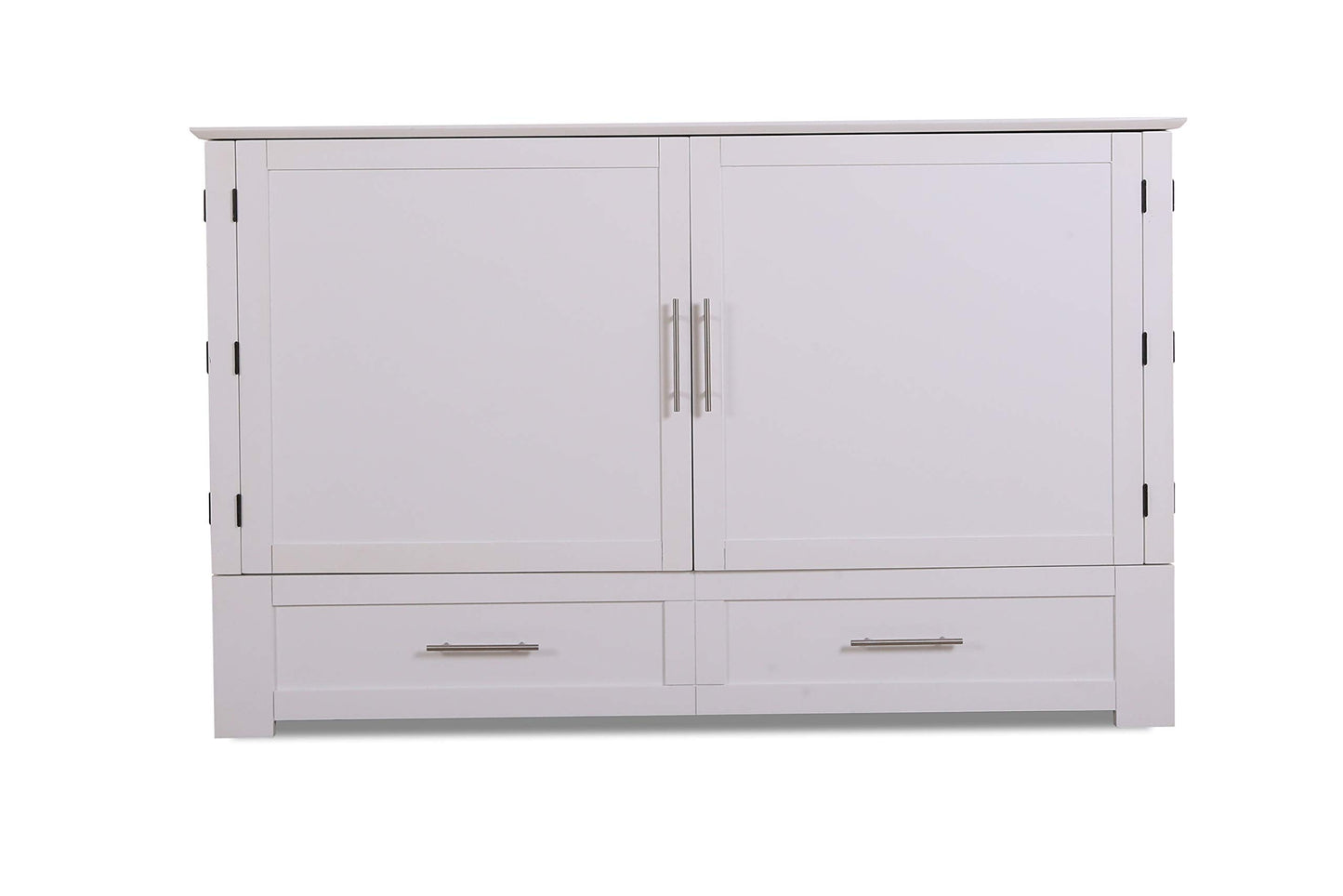 Mega Solutions Emurphybed Daily Delight Murphy Cabinet Chest Bed with Charging Station 6 Inch, (Queen, White)