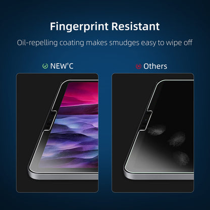 NEW'C 2 Pack Designed for iPad (A16) 11th Generation 2025, iPad 10th Generation 10.9 inches 2022 Screen Protector Tempered Glass, Bubble Free, Ultra Resistant (Easy Installation Frame)