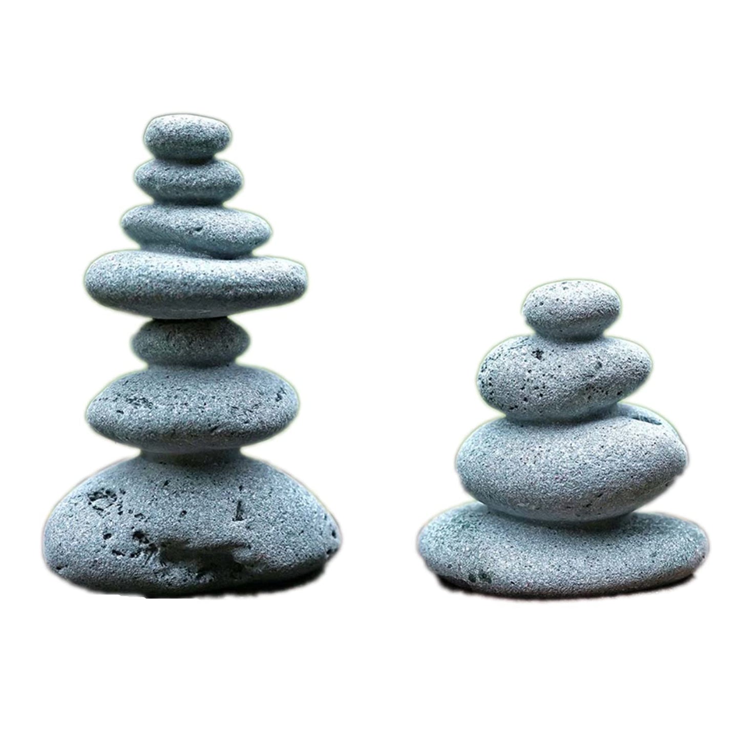 Sdeetesamjun 2 PCS Zen Stacking Stones, Handmade Rocks Statues Japanese Garden Decor, Office Relaxing Yoga Meditation Accessories (2 PCS)