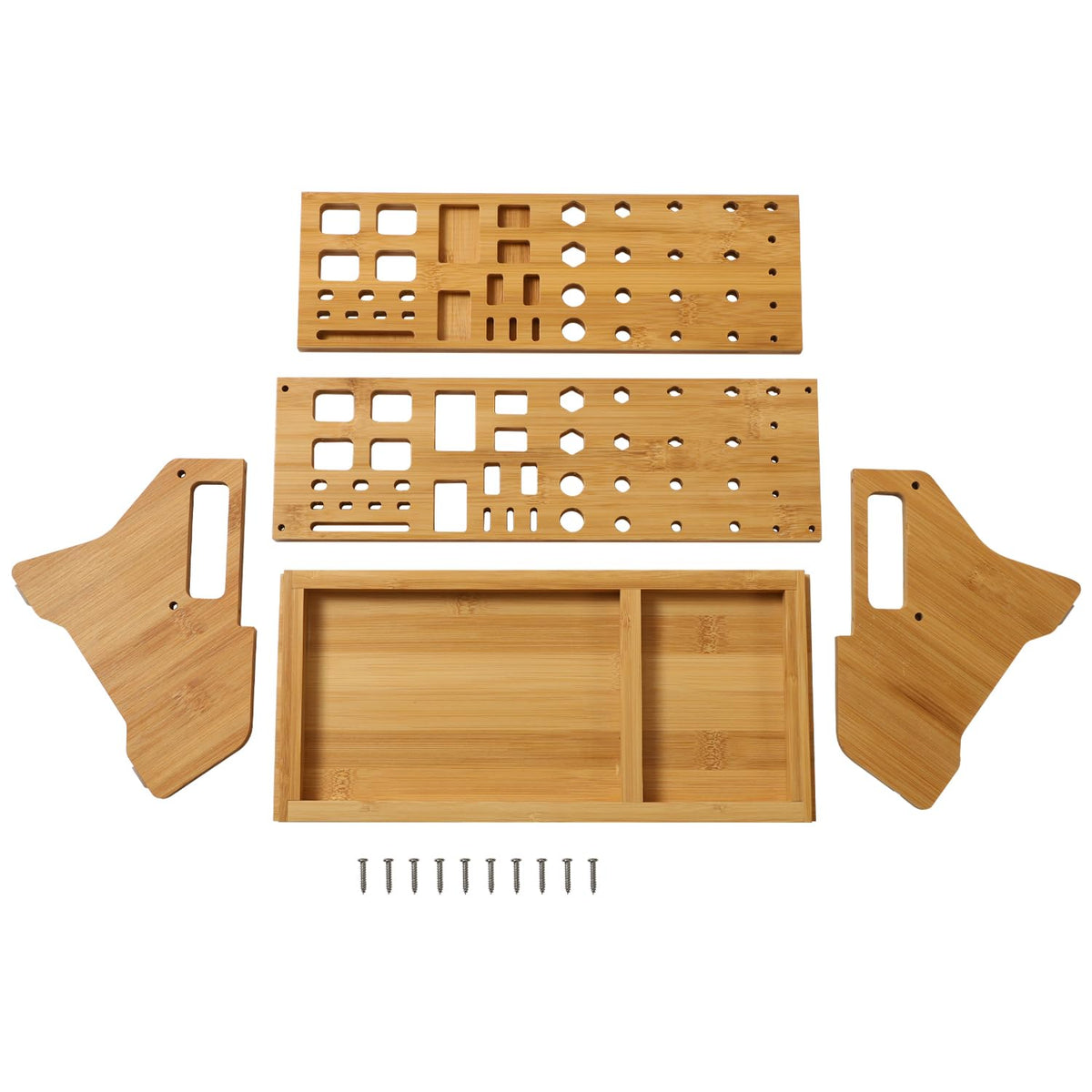 ValuXpro Bamboo Screwdriver Organizer - Tool Storage Organizer Workbench Desktop Rack - Hand Piler Tools Storage Holder -Standard Size