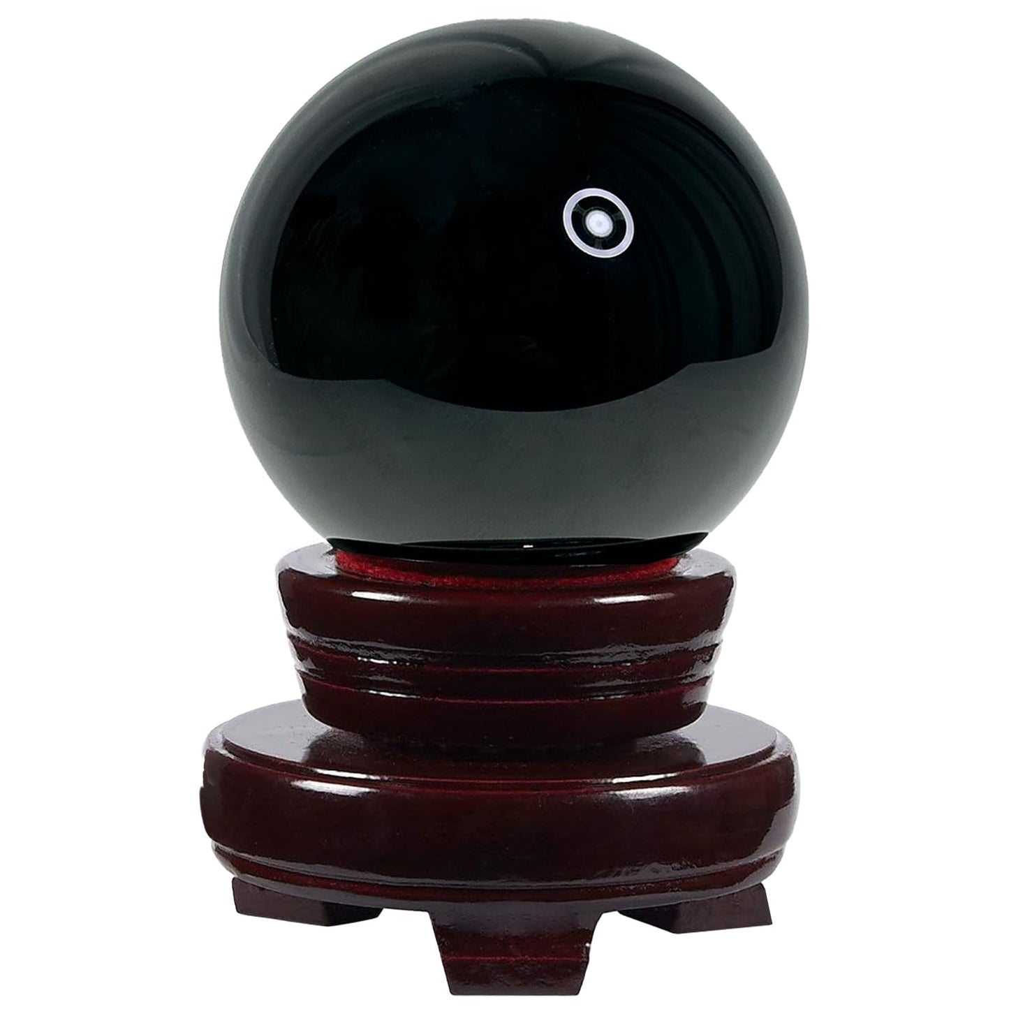Xoevlix Black Obsidian Crystal Ball, 70mm/2.75" Crystal Sphere with Rotating Wooden Stand and Gift Box for Fengshui, Meditation, Healing, Divination, Witchcraft,Magic Mirror, Home Decoration