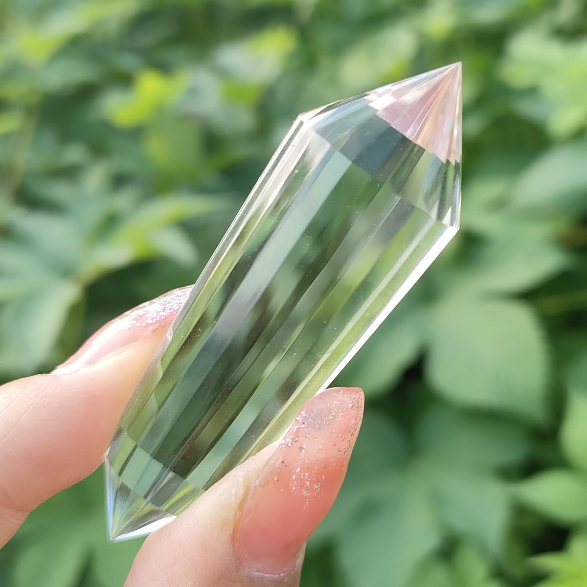 Vogel-Cut Crystal Wand 2 inch 24 Sided Vogal Cristal Vogel Cut Crystals Clear Double Terminated Himalayan Crystal Natural High Altitude Vogal Crystal Healing Quartz voegel 24 sided crystal Chakra Gift