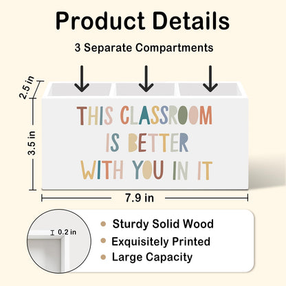 nvucamd Boho Classroom Pen Pencil Holder for Desk, Boho Office Desk Accessories, Back to School Pen Holders Organizer for Students Boys Girls Teachers,This Classroom Is Better with You in It