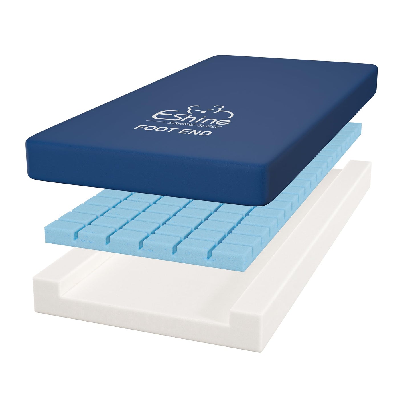 ESHINE Hospital Bed Mattress - Medical Bed Mattress for Back Pain with Waterproof Cover, Home Care Memory Foam,80" x 36" x 6", Maximum Weight 450 lbs