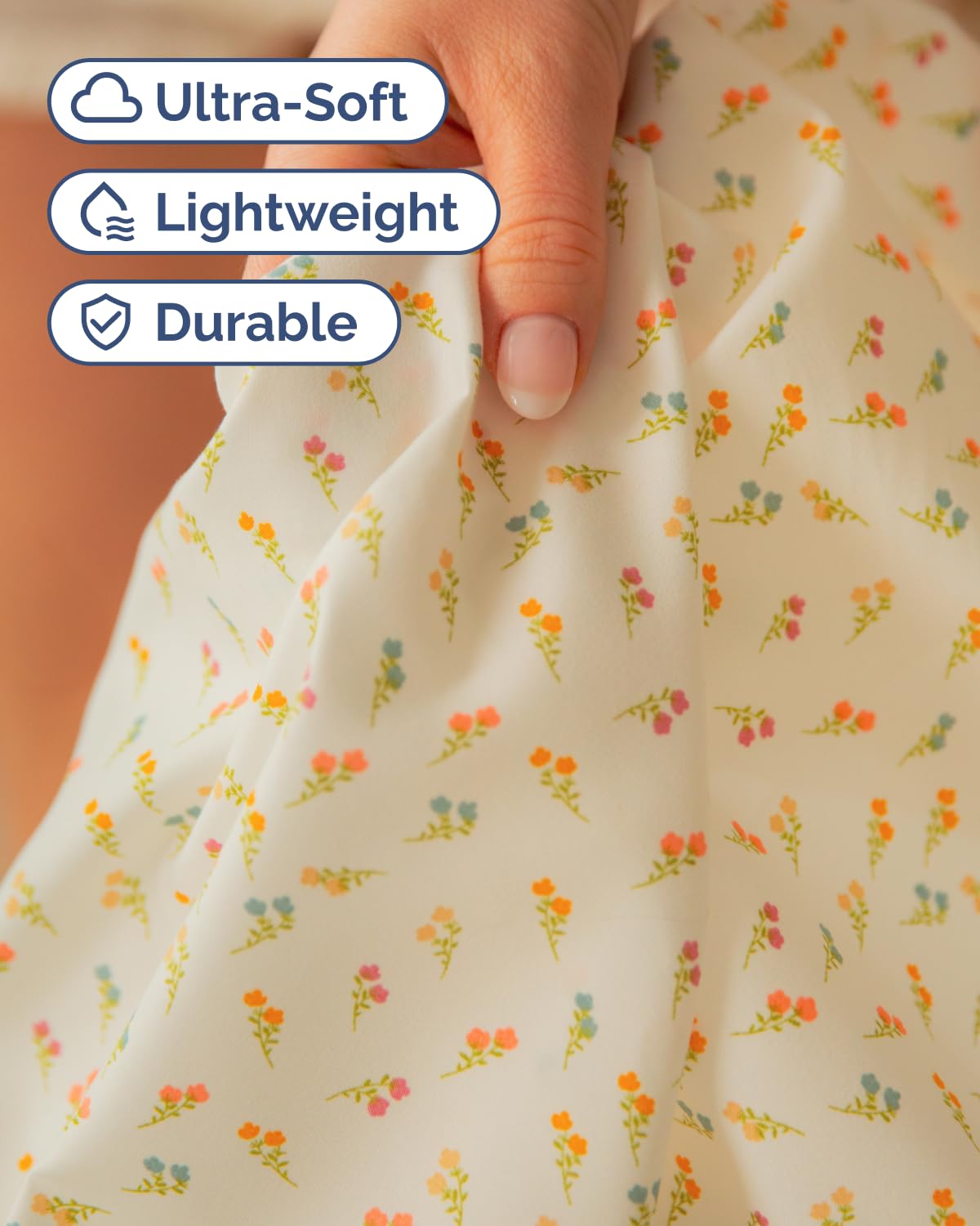Floral Sheets - Flower Print Bed Sheet Set - 1 Flat, 1 Fitted & 2 Pillowcases w/ Deep Pockets - Comfy, Cozy, Wrinkle & Fade-Free - Boho Botanical Bedding - Soft, Breathable & Cooling - Queen Size Set