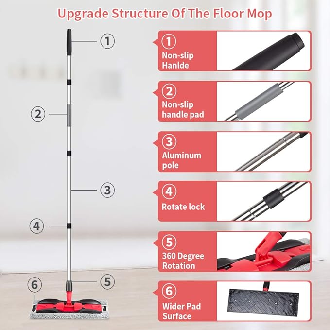 Microfiber Mops for Hardwood Floor Cleaning: MEXERRIS Flat Floor Mop