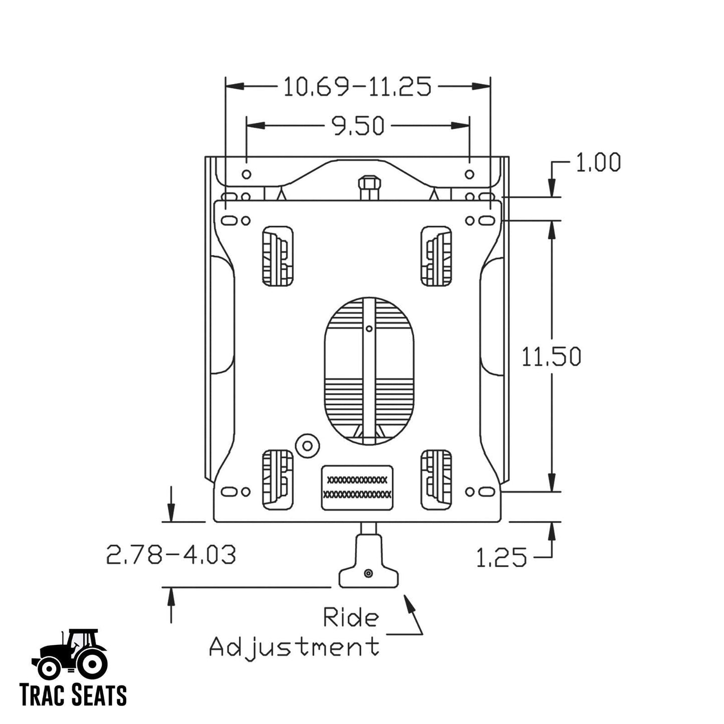 TRAC SEATS MADE IN THE USA Seat Suspension Kit for Husqvarna MZ Series Zero Turn Mowers MZ48, MZ52, MZ54, MZ61, MZT - SAME DAY SHIPPING - 1 Year Warranty