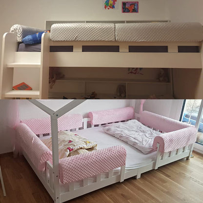 Wonder Space Toddlers' Bed Rail Bumpers Protecter - Children Bed Guardrail Padding - Anti-Collision | Increased Height | Fall Prevention - Easy Installation Enhanced Safety Universal Fit (Grey, 70cm)