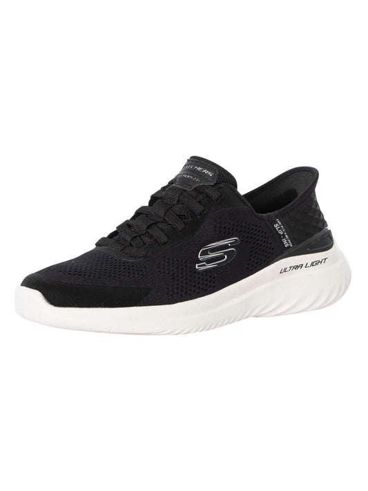 Skechers Men's Bounder 2.0 EMERGED, Black Mesh/White Synthetic, 10 UK