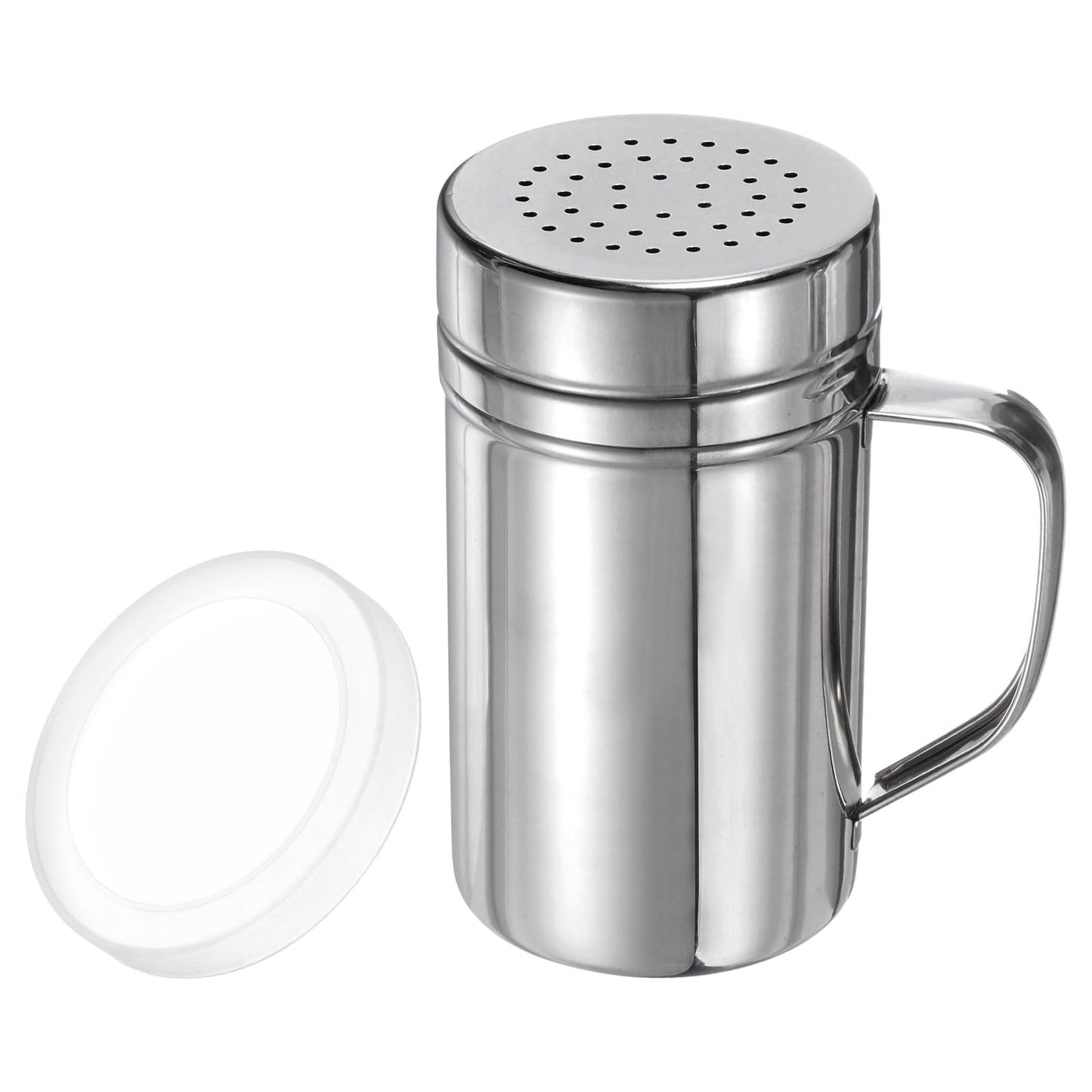 HARFINGTON Salt Dredge Shakers 14 Ounce Stainless Steel Seasonings Spice Shakers with Handle and Lid for Salt Sugar Flour