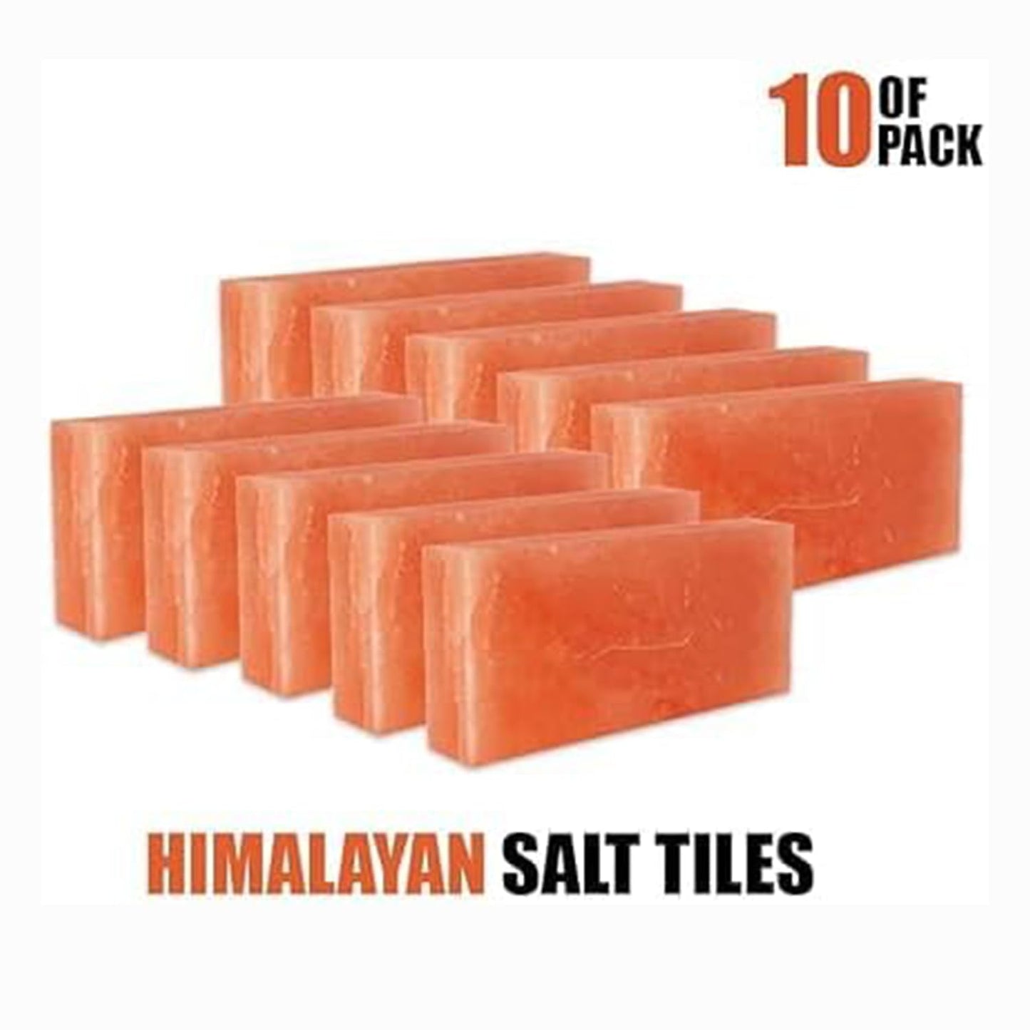 ZK Himalayan Thinest Salt Tiles 8”x4”x0.75” Pack of 10 for Sauna and Spa- Pink Salt Bricks for Salt Wall, Salt Blocks of 1.95 lbs for Home Dye Decor & Improvement Projects