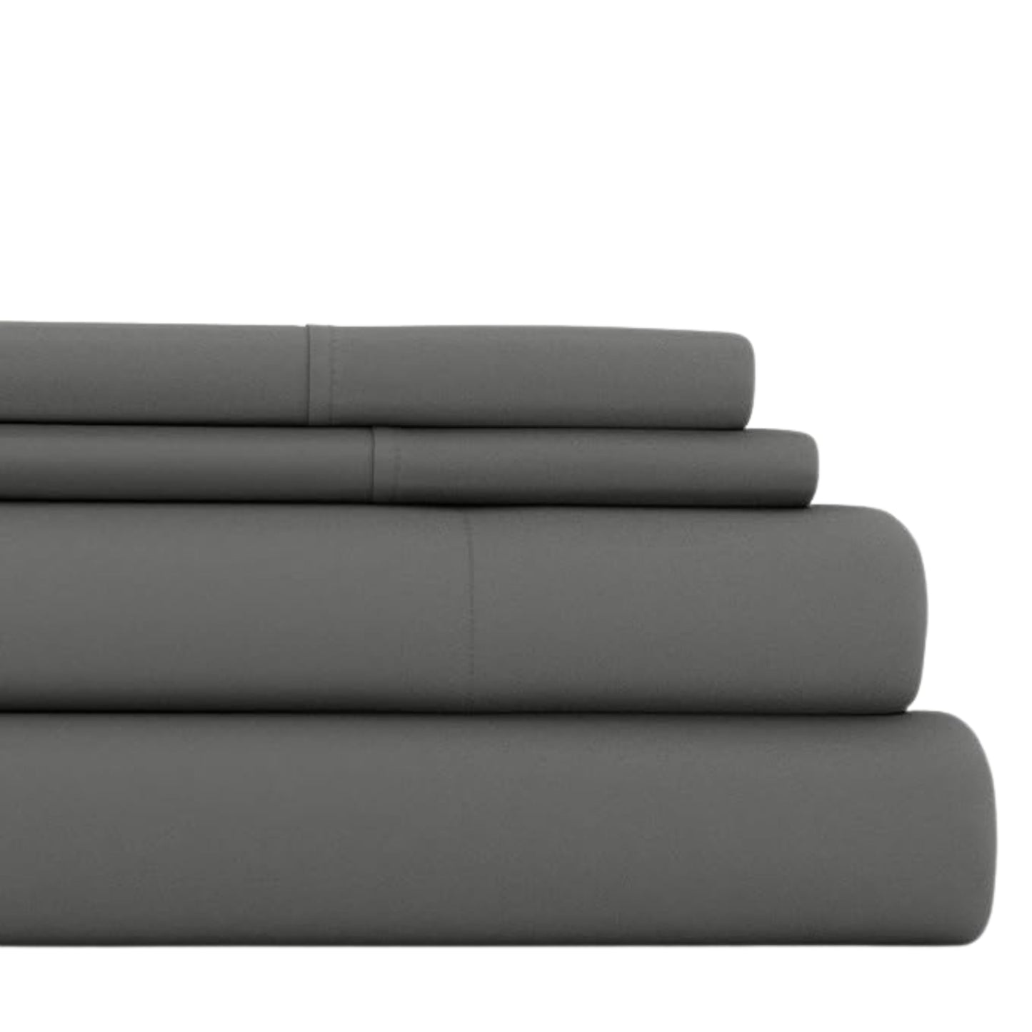 Linen Market Brushed Microfiber King Sheet Set 4 Piece – Oeko-TEX Certified Ultra Soft & Wrinkle-Free - 16" Deep Pocket Sheets - Easy Care King Size - Gray