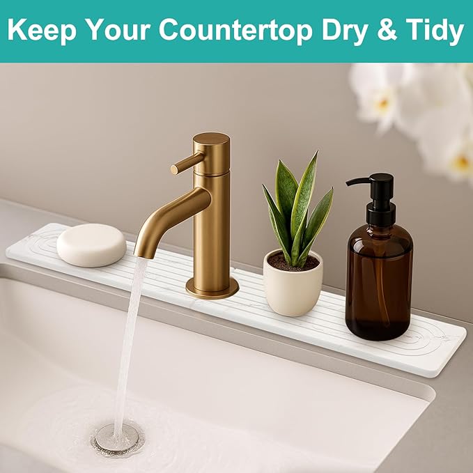 Drying Stone Faucet Mat for Kitchen Sink Trays Diatomite Quick Dry Around