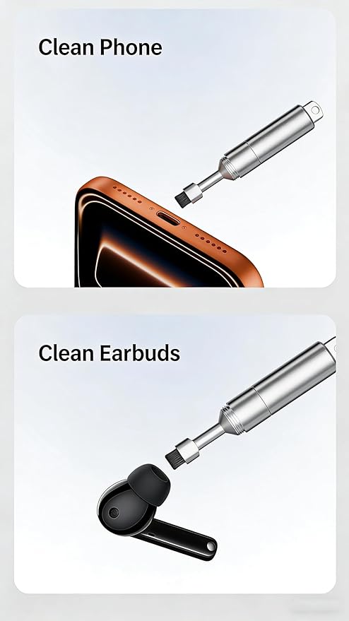 2PCs 3-in-1 Cleaning Brush Mobile Phone Card pin Keychain sim Battery