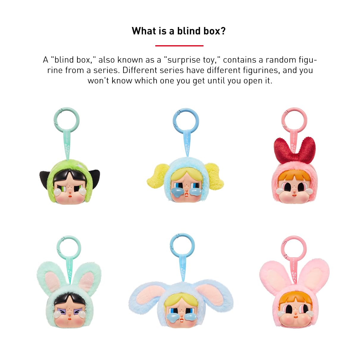 POP MART CRYBABY × Powerpuff Girls Series-Vinyl Face Plush 1Box 2.5 inches Action Figure Art Toy Articulated Character Fan-Favorite Collectible