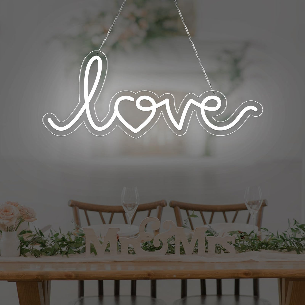 LMHSE You're Like Really Pretty Neon Sign, LED Neon Signs for Wall Decor Dimmable Aesthetic Room Decor for Teen Girl, Party, Bedroom, Wedding Decor, Gifts for Birthday, Christmas (LOVE-White)