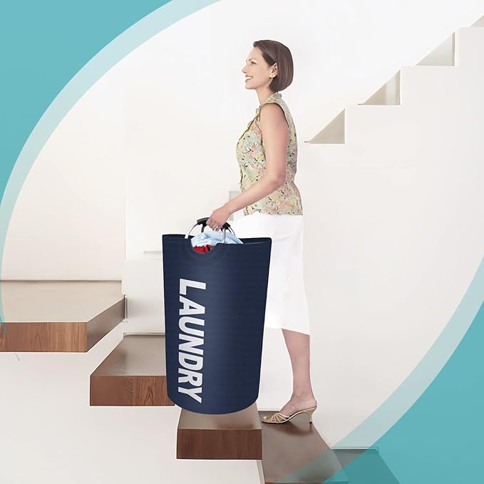StorageRight 90L Large Laundry Basket, Laundry Hamper, Dirty Clothes Hamper