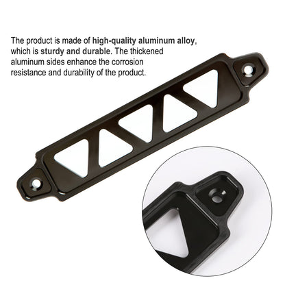 Battery Hold Down Bracket, Aluminum Alloy Battery Tie Down Bracket, Battery Tray for Car Battery Mount Bracket Hold Lock Accessories, Car Battery Lock Down- with 10inches J Bolts (Black)