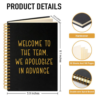 PUVOXHO Welcome to The Best Team 160 Blank Pages Spiral Notebook, New Job Gifts for Employee, Dream Team Gifts for Colleagues, New Employee Welcome Presents, New Beginning Presents for Coworker