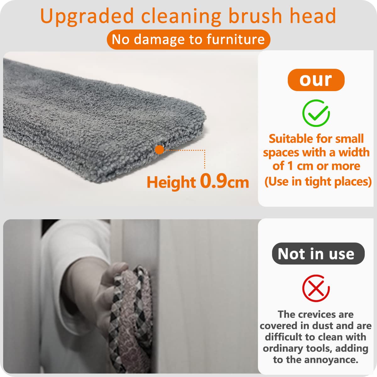 Feather duster 5PCS kit with 30-100 inch telescopic extension pole, detachable bendable and reusable gap hand crevice brush for cleaning dust cobwebs on high ceiling fans lights blinds cars furniture