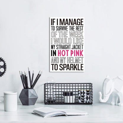 If I Manage to Survive this Week Sign Wood Box,Funny Office Wooden Block Sign for Office Tabletop Shelf Decor 10'' L x 6'' H,humorous Desk Decor Accessories for Women