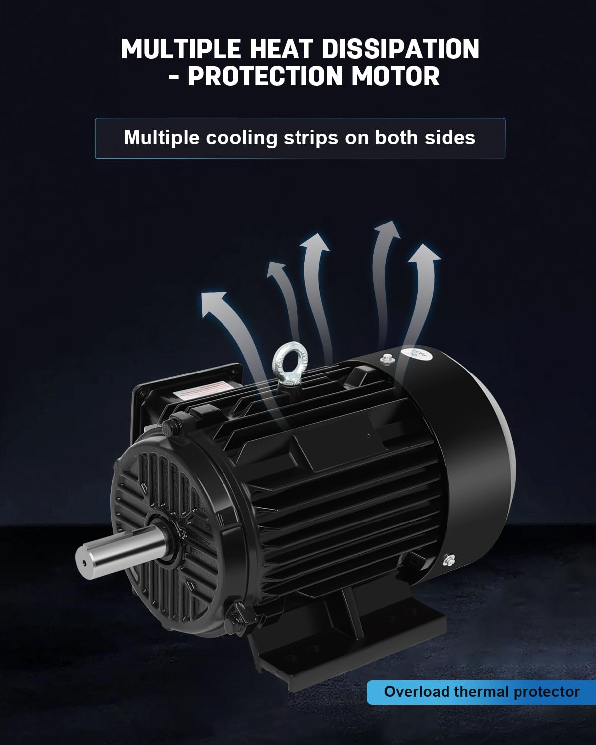 5HP Electric Motor Three Phase 1480/1770 RPM,184T Frame,1-1/8"Shaft Diameter CW/CCW Cast Iron Shell Air Compressor Motor