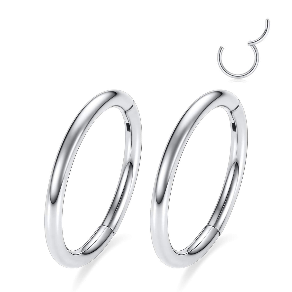 Septum Ring Septum Jewelry Seamless Septum Clicker Nose Rings 18 Gauge Nose Ring Hoop 18g Cartilage Earring Lip Rings 8mm Nose Hoop Surgical Steel Helix Earrings Silver Nose Piercing Jewelry