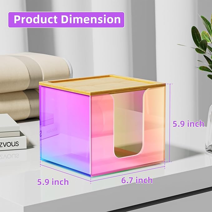 VITVITI Disposable Face Towel Holder Box, Acrylic Facial Towel Container