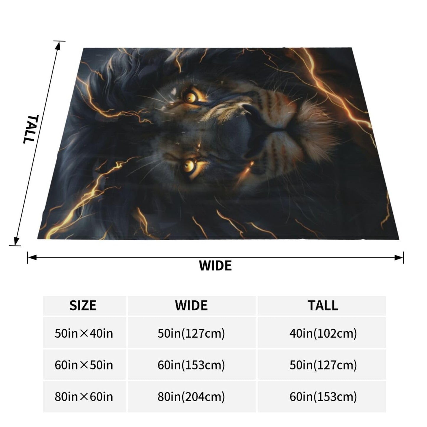 Lion Blanket, Gifts for Women, Wild Animal Soft Lightweight Throw Blankets for Kids, Travel Bed Living Room Decor, 50x60in