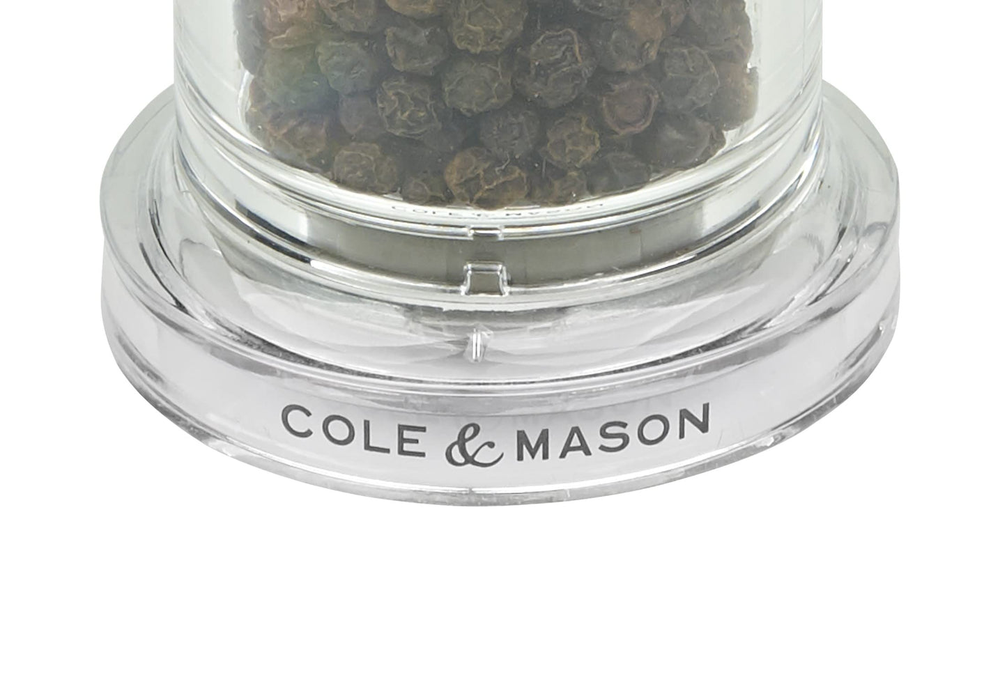 Cole & Mason H50501P 505 Clear Pepper Mill, Precision+, Acrylic, 140 mm, Single, Includes 1 x Pepper Grinder