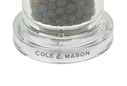 Cole & Mason H50501P 505 Clear Pepper Mill, Precision+, Acrylic, 140 mm, Single, Includes 1 x Pepper Grinder