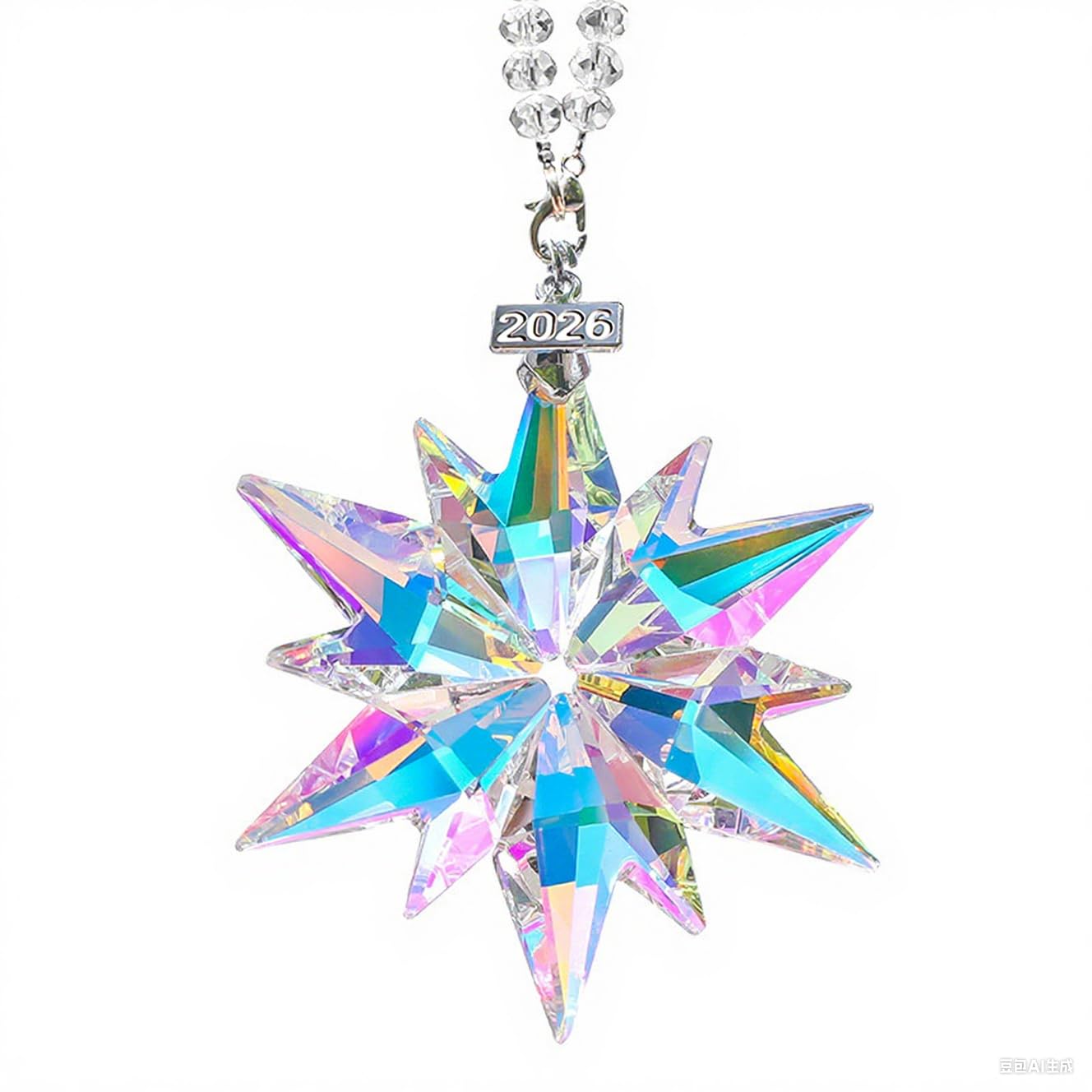 Crystal Snowflake Ornaments for 4th of July Decorations - Friend Gifts for Women & Men-Hanging Glass Ornament Gifts
