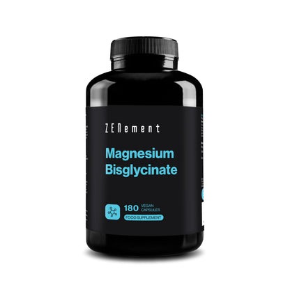 Magnesium Glycinate (Bisglycinate), Chelated Magnesium Supplements | 180 Vegan Premium Magnesium Capsules (3 Month Supply) | Providing 350mg Elemental Magnesium | Zenement